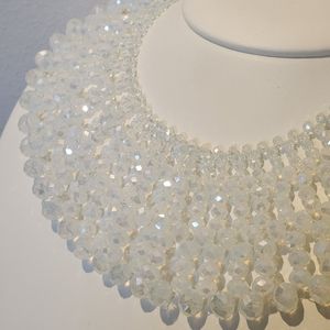 NWT White beaded statement necklace